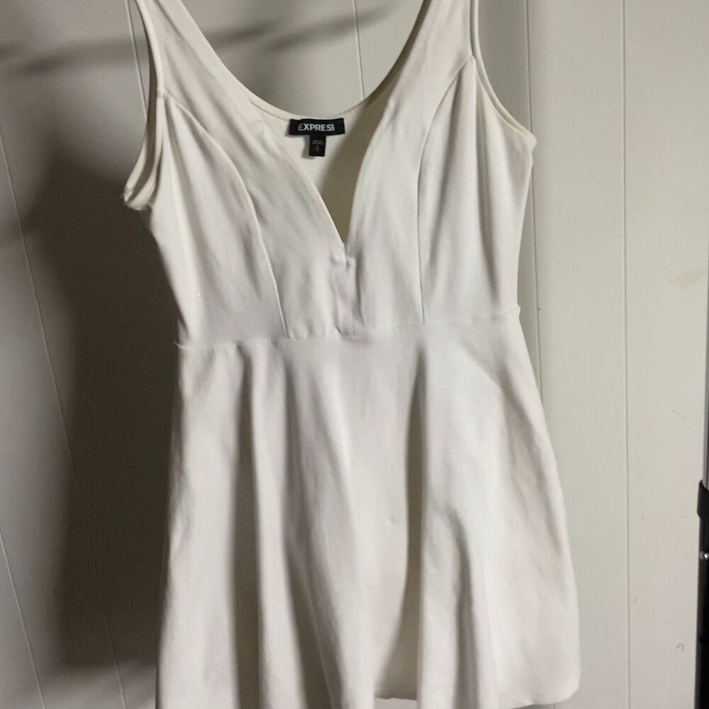 Express Women's White Dress with Shorts